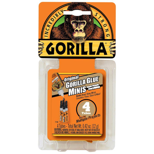 Gorilla Glue® 5000503 Original Minis Incredibly Strong Glue, 12-Gram, 4-Tubes