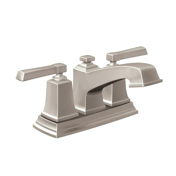Moen® WS84800SRN Boardwalk Two-Handle Low-Arc Lavatory Faucet, Brushed Nickel