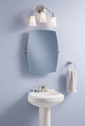 Moen® WS84800SRN Boardwalk Two-Handle Low-Arc Lavatory Faucet, Brushed Nickel