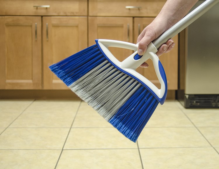 Quickie® 72750-72409 Dual Action Angle Broom with Dust Pan, 48" Steel Handle