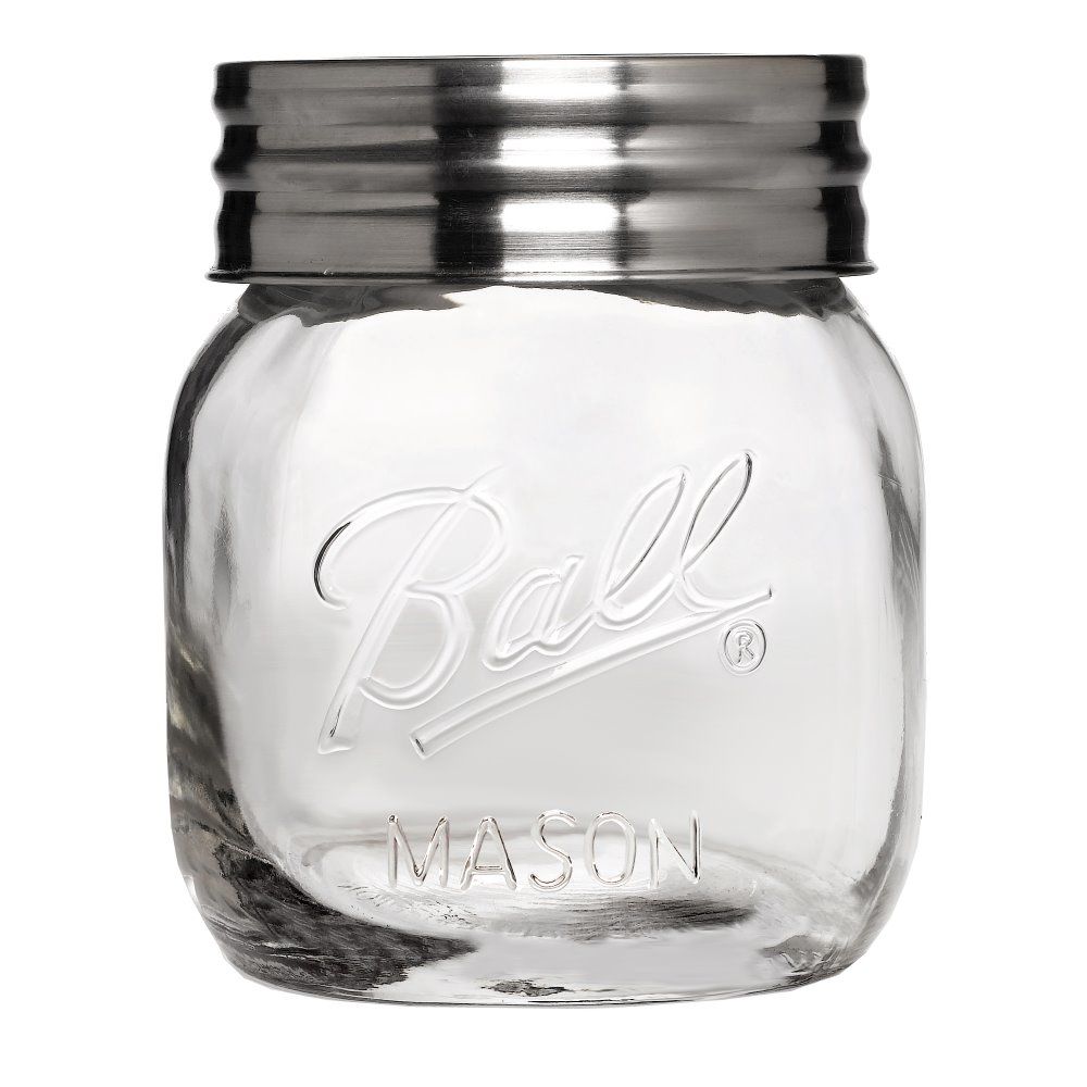 Ball® 1440070017 Super Wide Mouth Mason Jar with Lid, 1/2 Gallon
