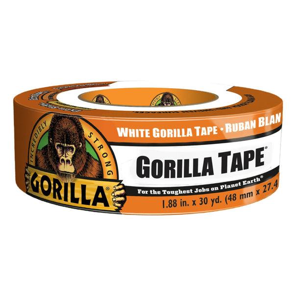 Gorilla® 6025001 Incredibly Strong Extra-Sticky Duct Tape, White, 1.88" x 30 Yd