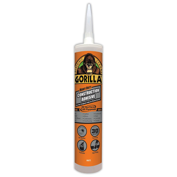 Gorilla® 8010003 Heavy-Duty Construction Adhesive, White, 9 Oz