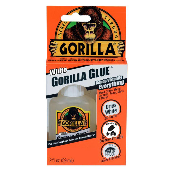 Gorilla Glue® 5201205 Incredibly Strong Waterproof Adhesive, Dries-White, 2 Oz