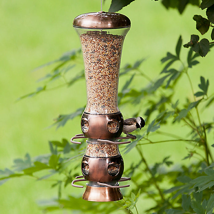 Perky-Pet® 112-4 Select-A-Bird Tube Feeder, Copper Finish, 3.5 Lbs Seed Capacity