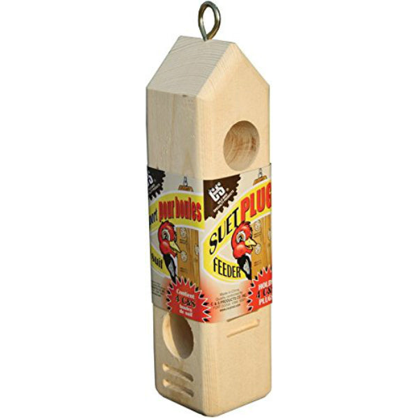 C&S® 770 Wooden Suet Plug Feeder, Holds Up To 4 Plugs
