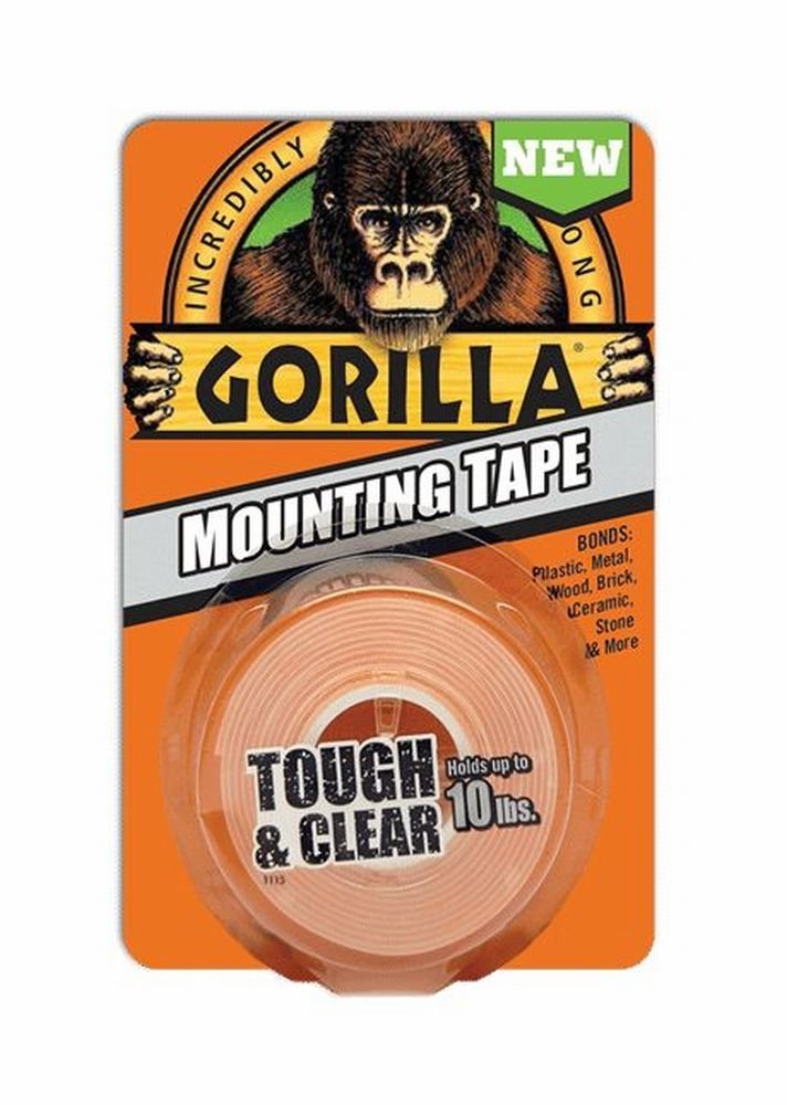 Gorilla® 6065003 Double-Sided Tough & Clear Mounting Tape, 1" x 60"