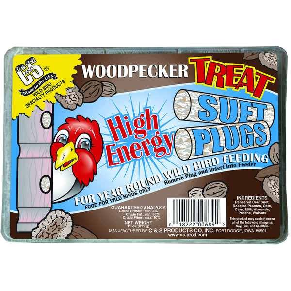 C&S® 12689 High Energy Woodpecker Treat Suet Plug, 12 Oz