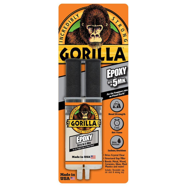 Gorilla® 4200102 Two-Part Epoxy Glue, 0.85 Oz, Dries Clear, Set In 5-Minute
