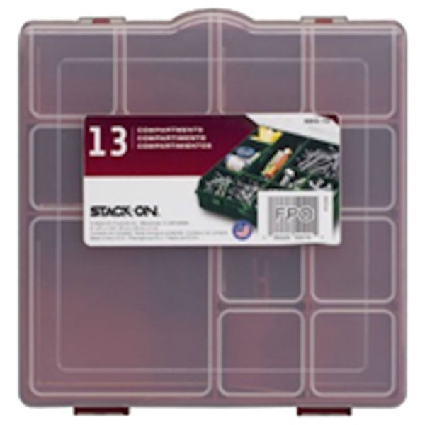 Stack-On® SBR-13 Thirteen-Compartment Storage Box with Removable Dividers, Red