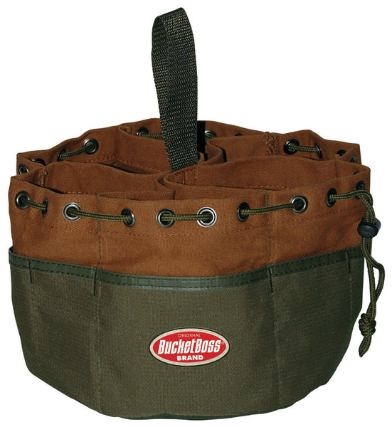 Bucket Boss 25001 Canvas Parachute Bag, 19-Pocket, Brown