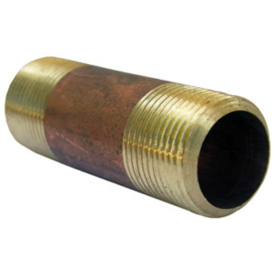Lasco 17-9489 Lead Free Brass Pipe Nipple, 3/4" MPT x 3" Long
