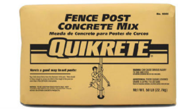Quikrete® 100450-RDC13 Fence Post Concrete Mix, 50 Lbs