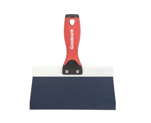 Goldblatt® G05006 Blue Steel Drywall Taping Knife with Soft-Grip Handle, 8"