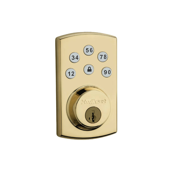 Kwikset® 99070-102 Power Keyless 2.0 Entry Deadbolt w/ SmartKey, Polished Brass