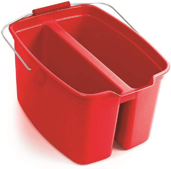 Rubbermaid Commercial 1887094 Plastic Double Bucket, Red, 19 Qt