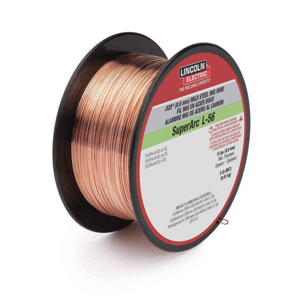 Lincoln® ED030632 SuperArc® L-56® Mild Steel Mig Welding Wire, 0.035", 2 Lb