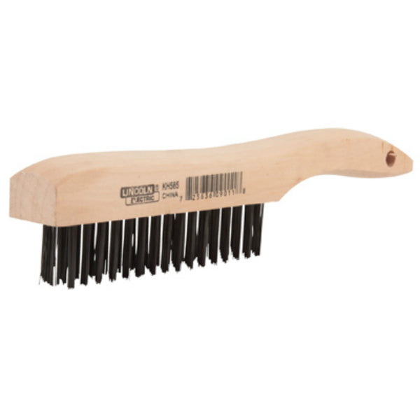 Lincoln Electric® KH585 Wooden Shoe Handle Carbon-Steel Welding Brush, 4x16 Row