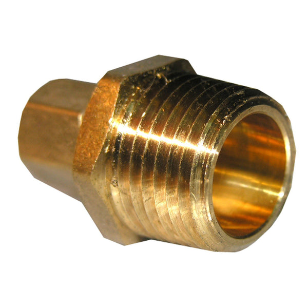 Lasco 17-6817 Brass Compression Male Adapter, 1/4" CMP x 1/2" MPT