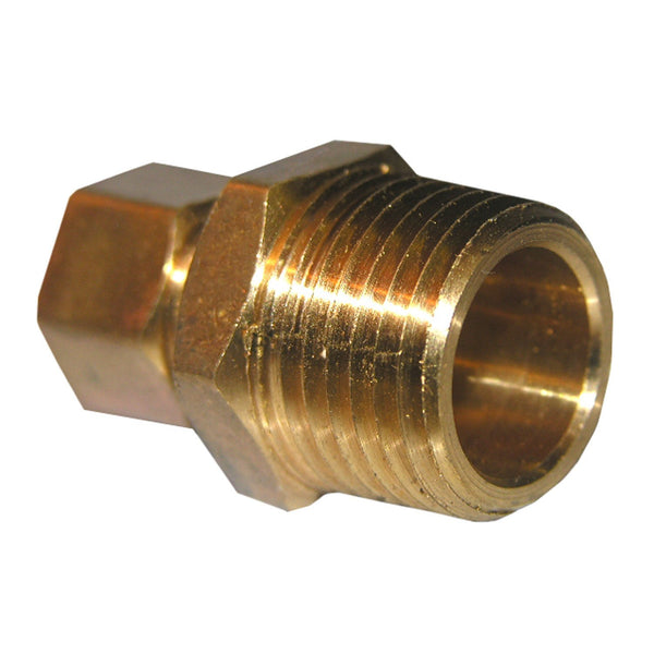 Lasco 17-6837 Brass Compression Male Adapter, 3/8" CMP x 1/2" MPT