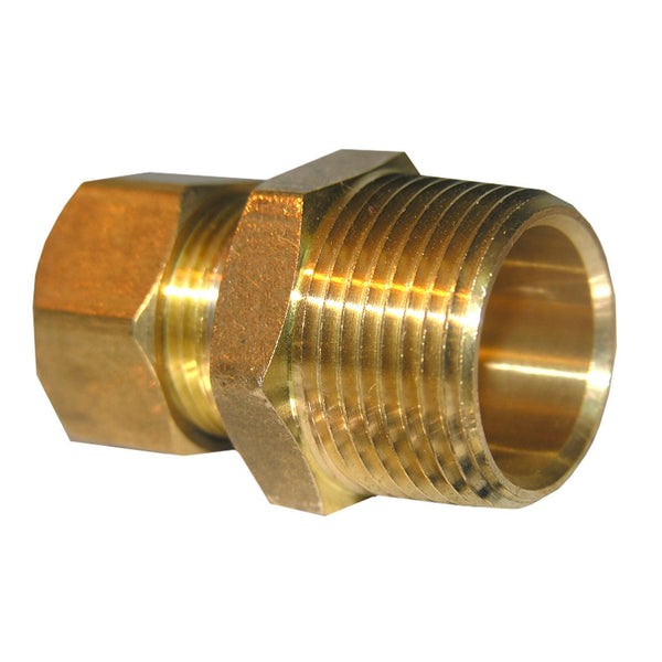 Lasco 17-6861 Brass Compression Male Adapter, 5/8" CMP x 3/4" MPT