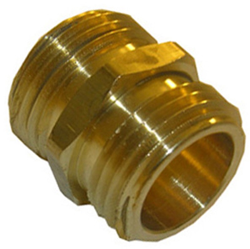 Lasco 15-1703 Brass Hose Adapter, 3/4" MHT x 3/4" MHT