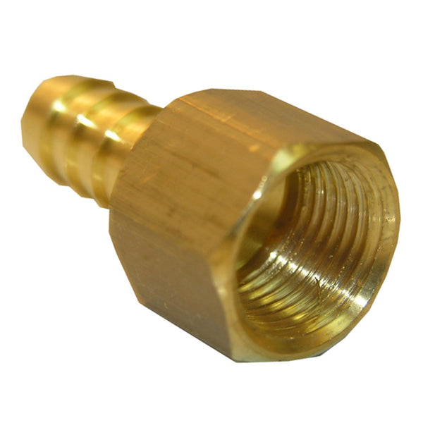 Lasco 17-7635 Brass Hose Barb Female Adapter, 3/8" FPT x 3/8"
