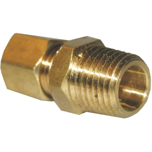 Lasco 17-6813 Brass Compression Male Adapter, 1/4" CMP x 1/4" MPT
