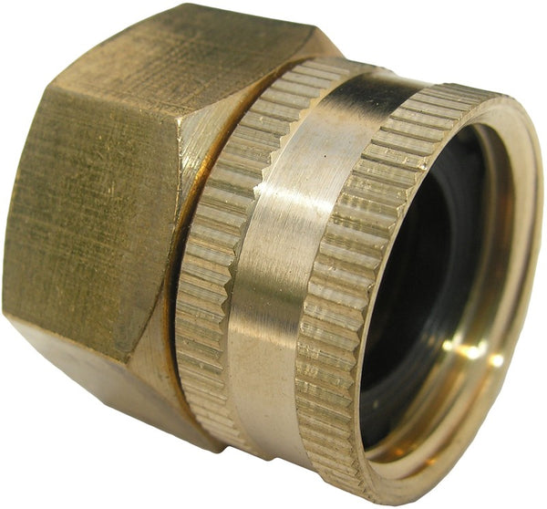 Lasco 15-1715 Swivel Brass Hose Adapter, 3/4" FHT x 3/4" FPT