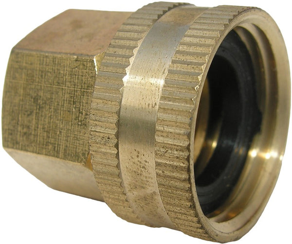 Lasco 15-1717 Swivel Brass Hose Adapter, 3/4" FHT x 1/2" FPT