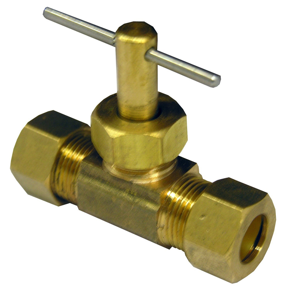 Lasco 17-1531 Brass Straight Needle Valve, 3/8" C x 3/8" C