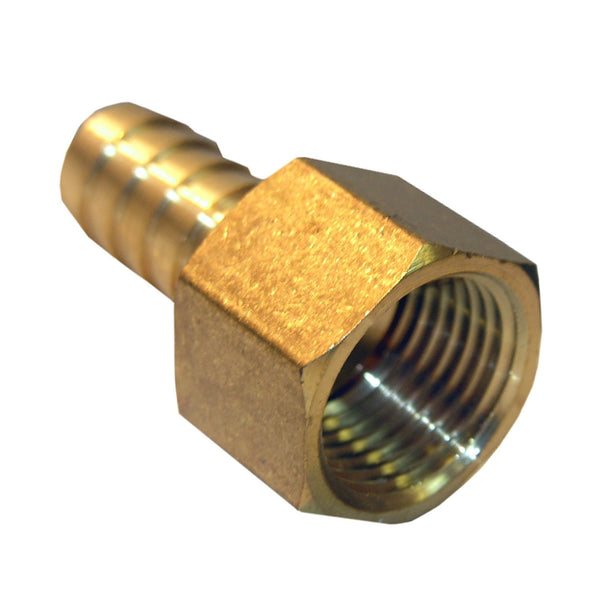 Lasco 17-7651 Brass Hose Barb Female Adapter, 1/2" FPT x 1/2"