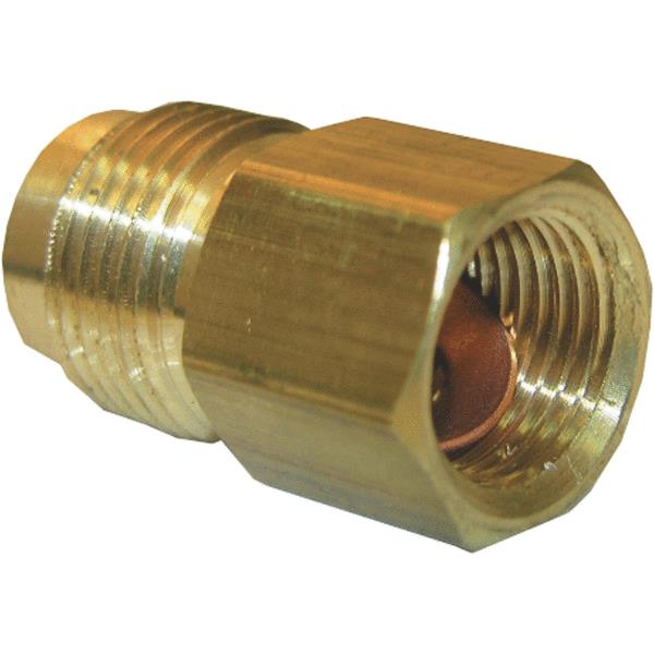 Lasco 17-5833 Brass Flare Adapter, 3/8" Female x 1/2" Male