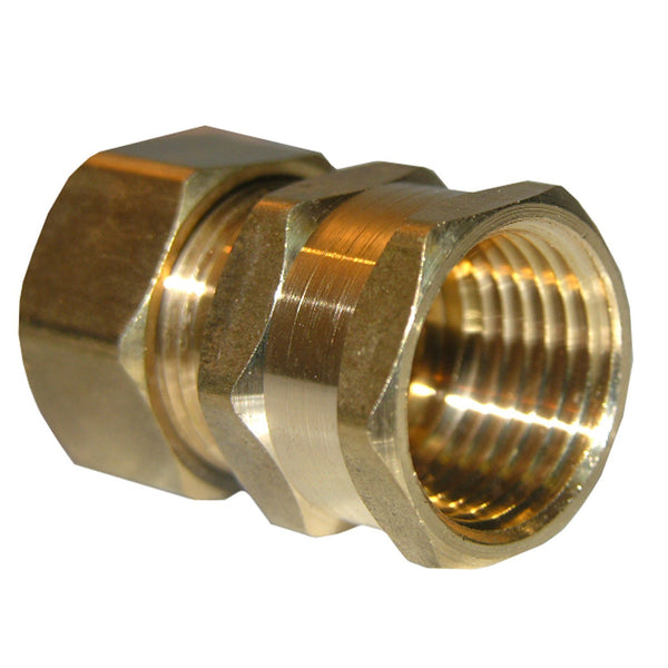 Lasco 17-6657 Lead-Free Brass Compression Adapter, 5/8" CMP x 1/2" FPT