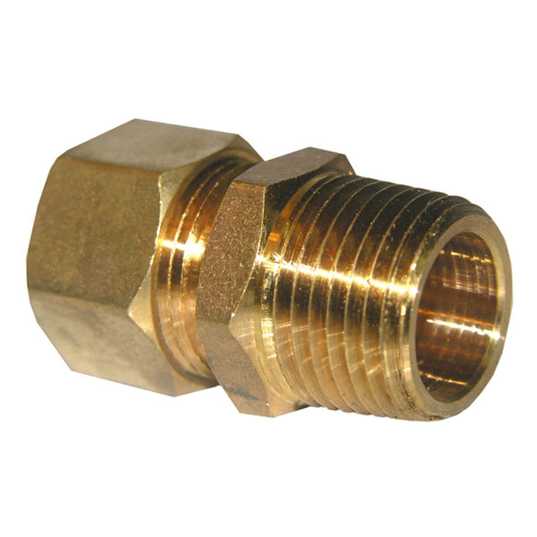 Lasco 17-6859 Brass Compression Male Adapter, 5/8" CMP x 1/2" MPT