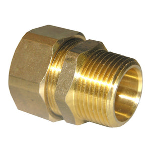 Lasco 17-6871 Brass Compression Male Adapter, 7/8" CMP x 3/4" MPT