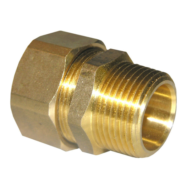 Lasco 17-6871 Brass Compression Male Adapter, 7/8" CMP x 3/4" MPT