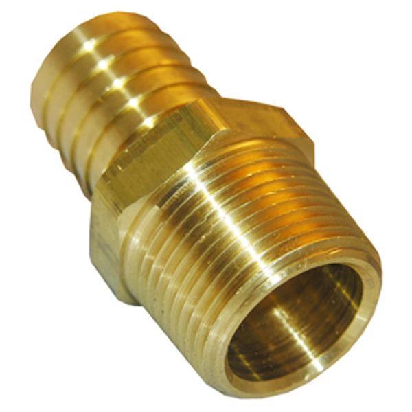 Lasco 17-7733 Brass Hose Barb Male Adapter, 3/8" MPT x 3/8"