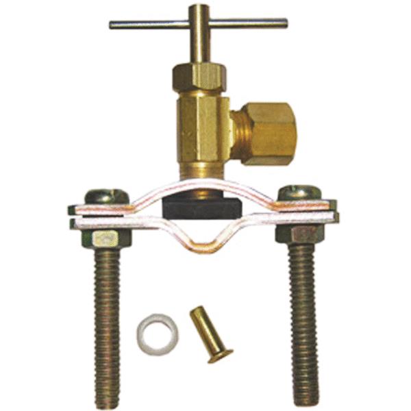 Lasco 17-0601 Compression Outlet Self-Tapping Brass Saddle Needle Valve, 1/4"