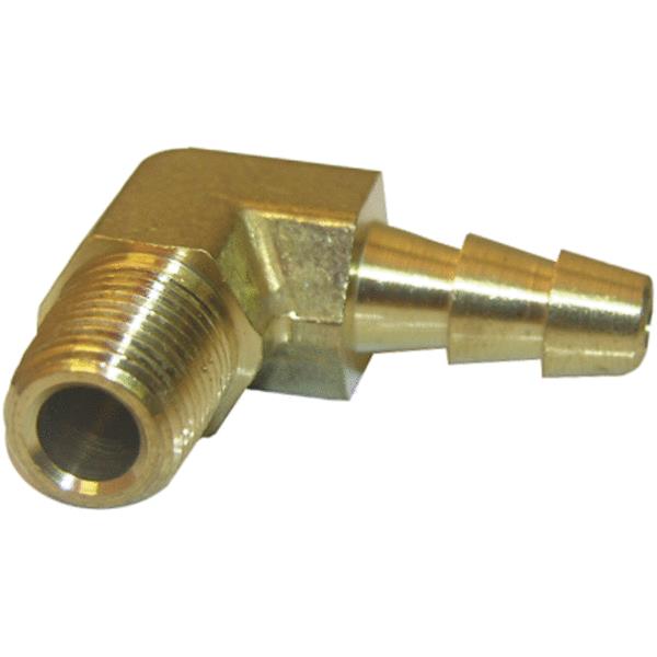 Lasco 17-7905 Brass Hose Barb Male Elbow, 1/4" MPT x 1/4"