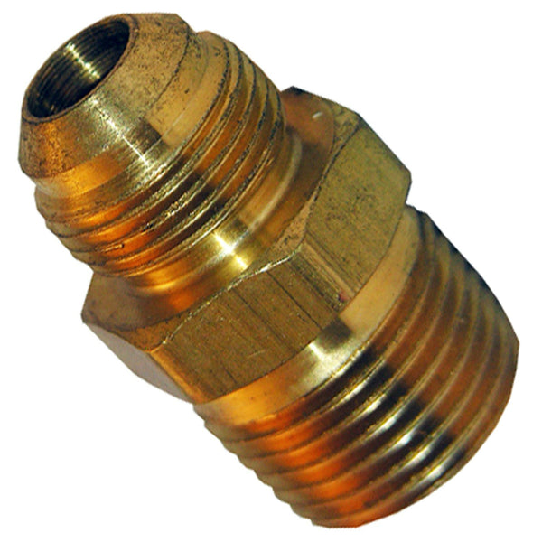 Lasco 17-4873 Texas-Pattern Brass Flare Adapter, 3/8" FL x 1/2" MPT