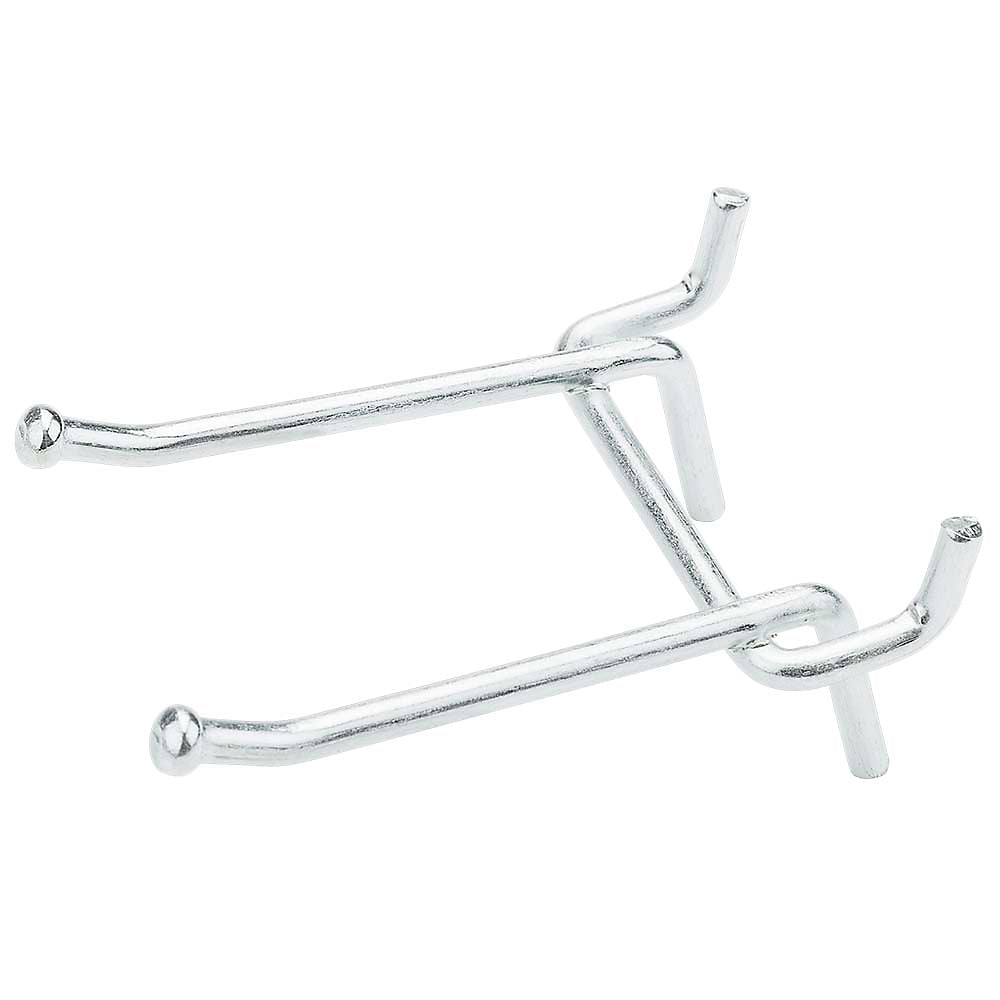 National Hardware® N180-035 Steel Double Pegboard Hooks, Zinc Plated, 2"