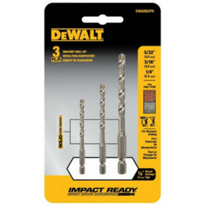 DeWalt® DWA5103 Impact Ready® Rotary Masonry Bit Set, 3-Piece