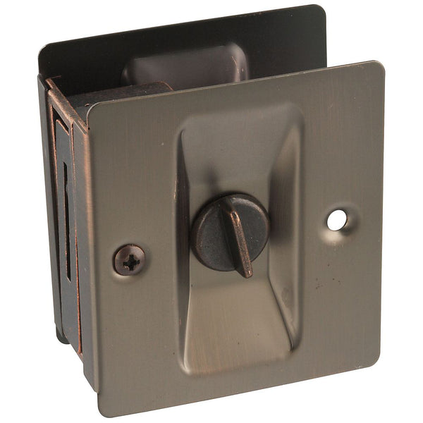 National Hardware® N336-412 Solid-Brass Pocket Door Latch, Antique Bronze