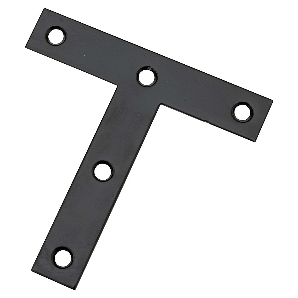 National Hardware® N266-470 Steel T-Plate, Black, 4" x 4"