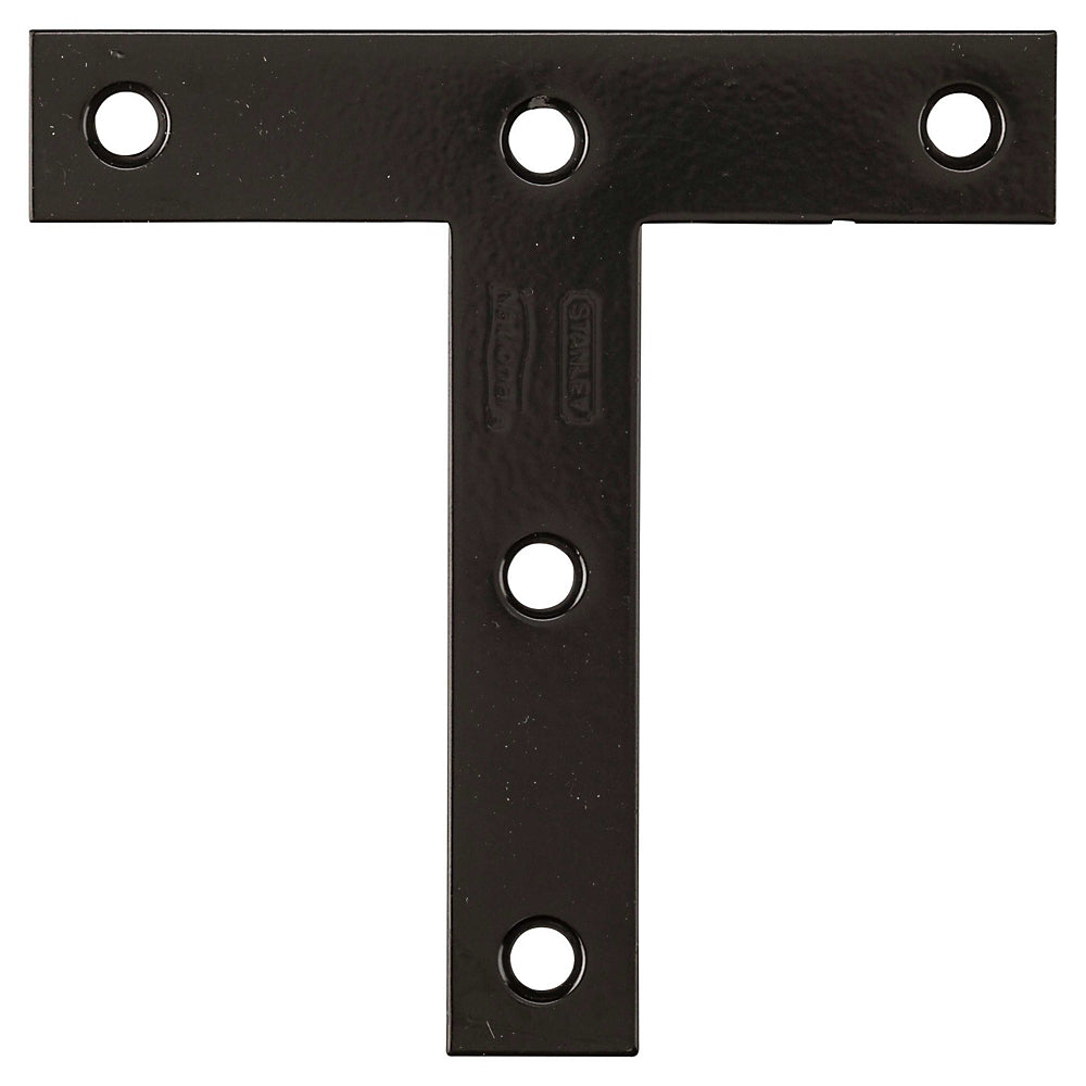 National Hardware® N266-470 Steel T-Plate, Black, 4" x 4"