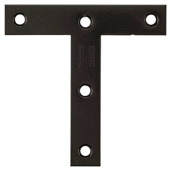 National Hardware® N266-470 Steel T-Plate, Black, 4" x 4"