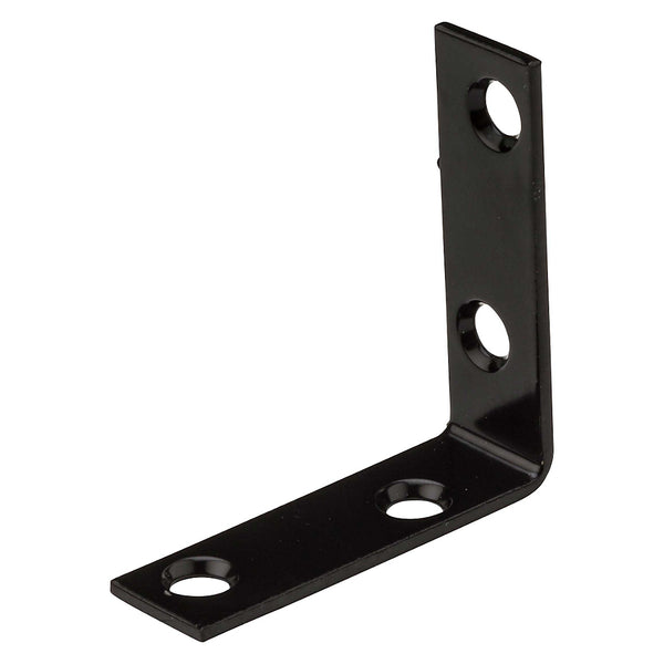 National Hardware® N266-481 Steel Corner Brace, Black, 2" x 5/8"