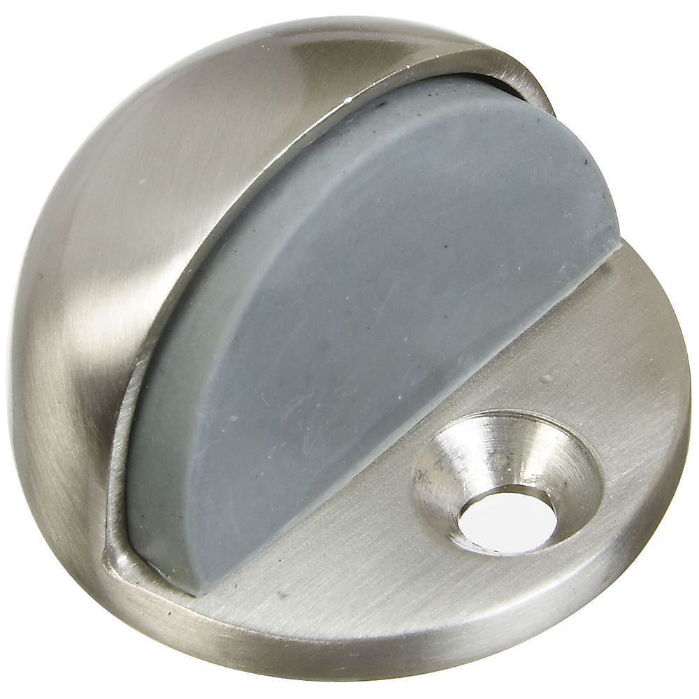 National Hardware® N325-324 Solid-Brass Wall Door Stop, Satin Nickel Finish
