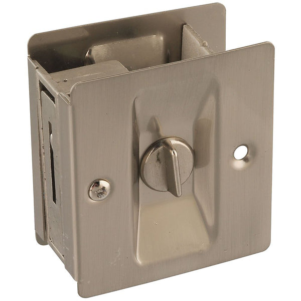 National Hardware® N326-272 Solid-Brass Pocket Door Latch, Satin Nickel